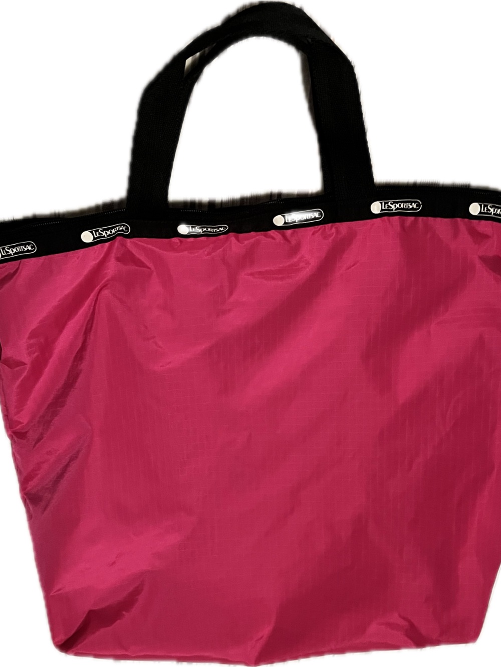 Lesportsac Hot Pink Easy Carry Tote with Black Trim